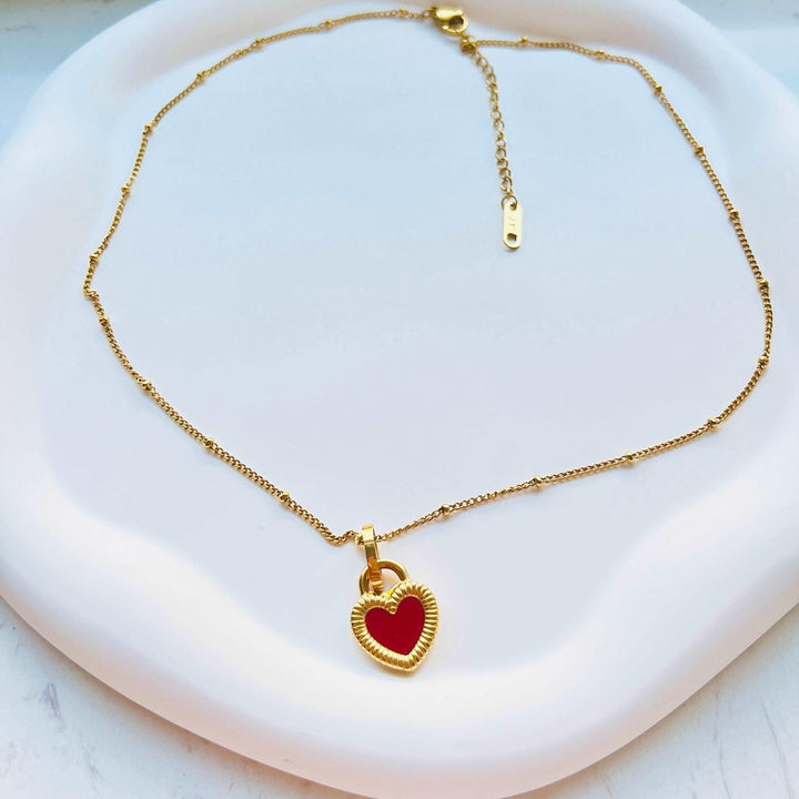 Double-sided Red Heart Necklace