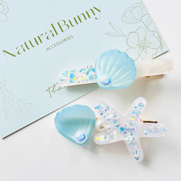 Mint Blue Marine Hair Clips Pack