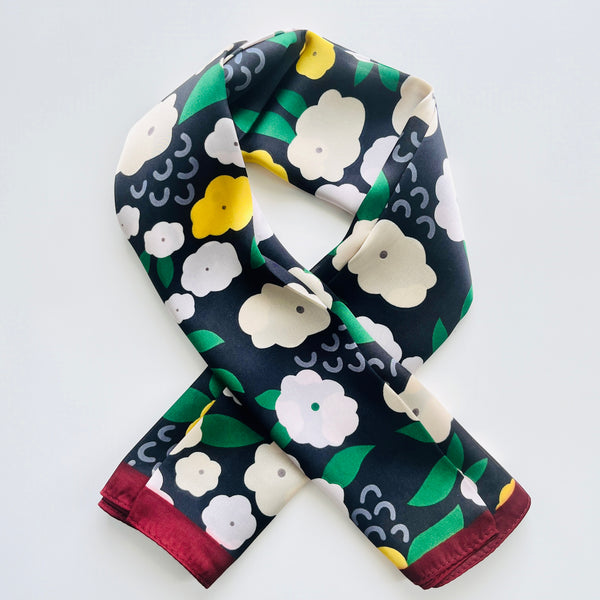 Autumn Daisy Printed Square Scarf