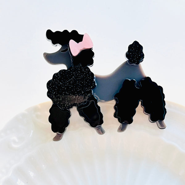 Black Poodle Brooch