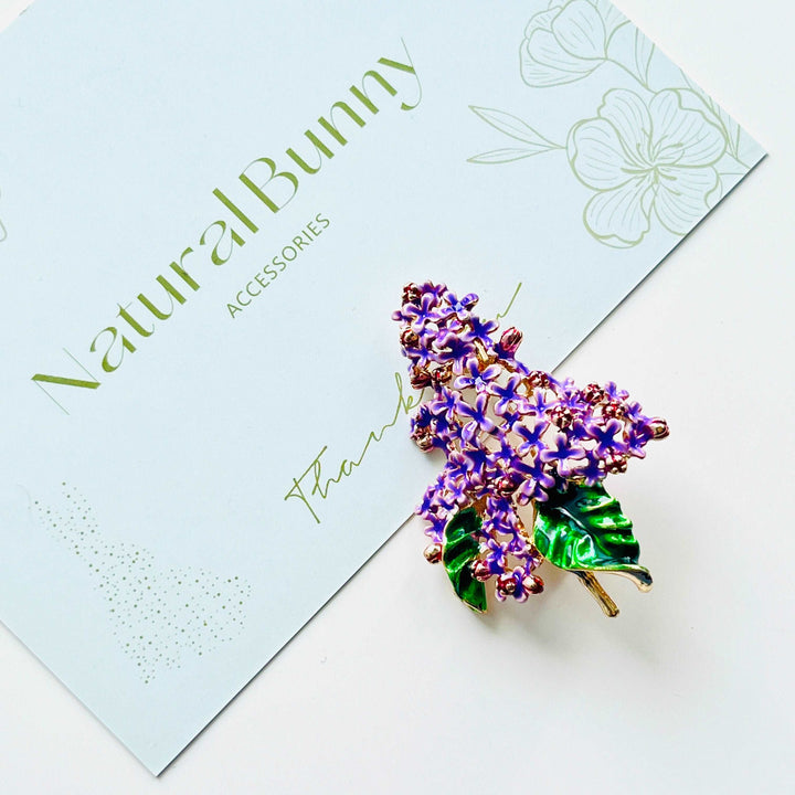 Blooming Purple Lilac Brooch