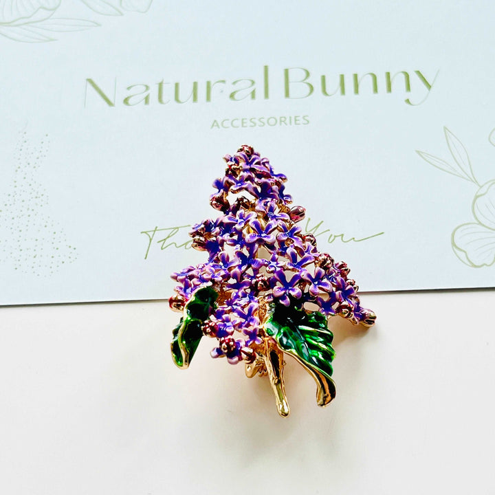 Blooming Purple Lilac Brooch