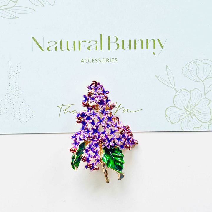 Blooming Purple Lilac Brooch