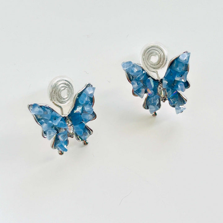 Blue Butterfly Clip-on Earrings