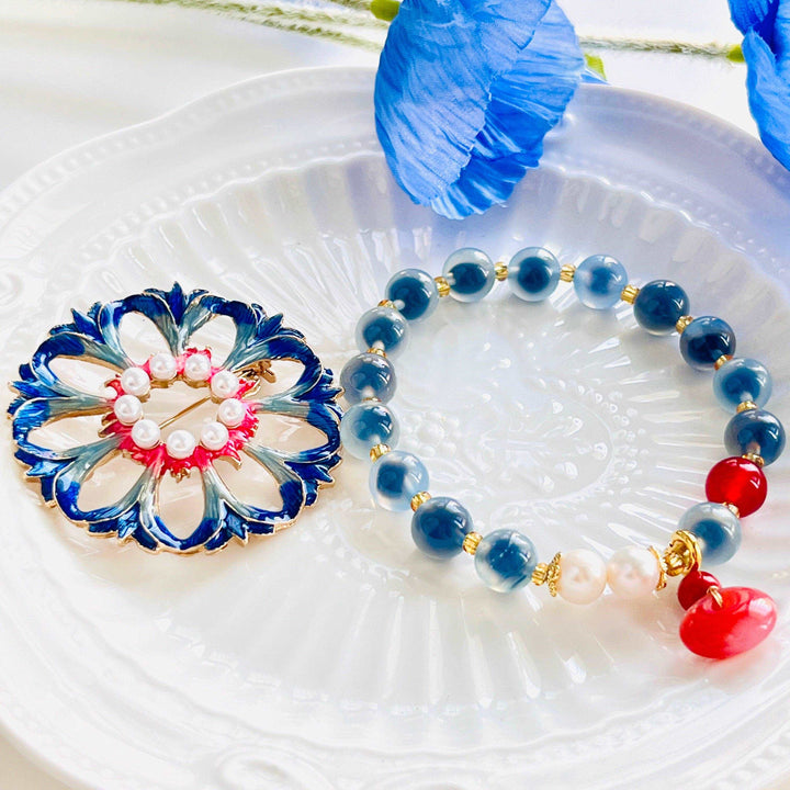 Ocean Blue Agate Bracelet - Natural Bunny Accessories