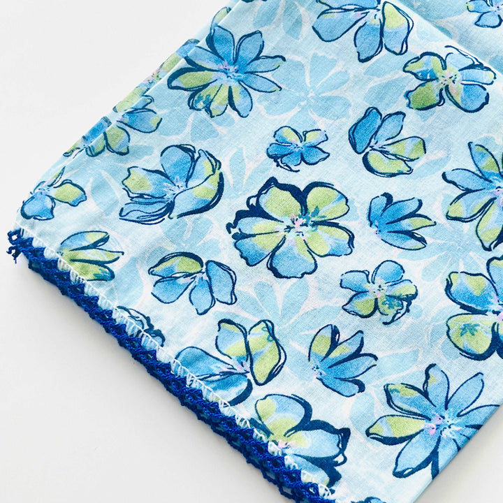 Blue Floral Printed Scarf