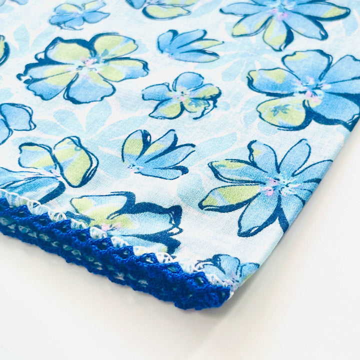 Blue Floral Printed Scarf