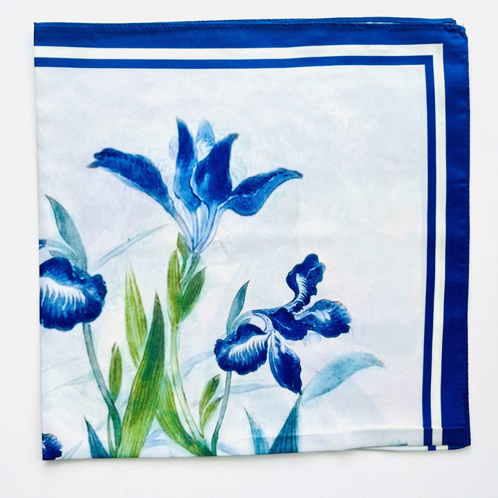 Blue Orchid Flower Square Scarf