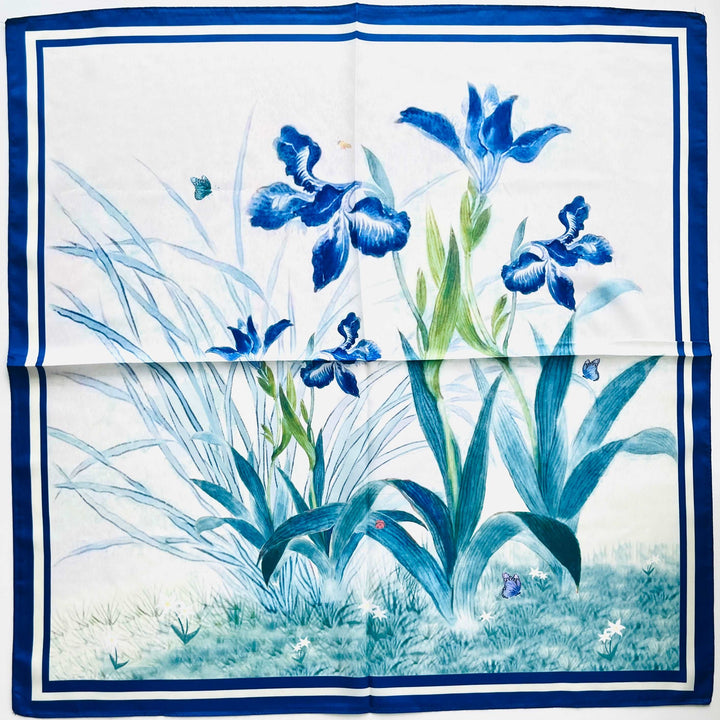 Blue Orchid Flower Square Scarf