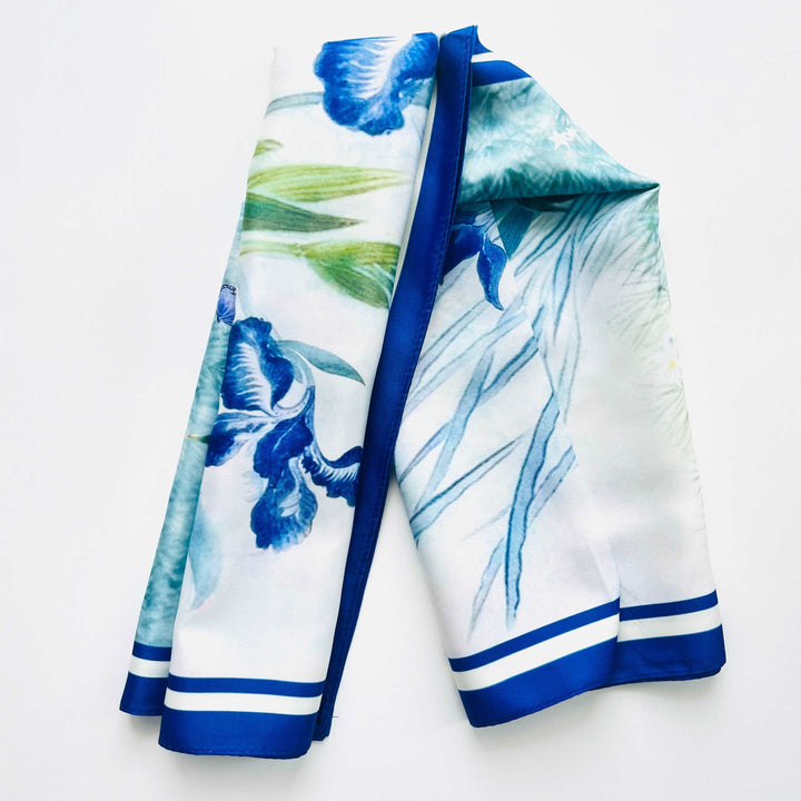 Blue Orchid Flower Square Scarf