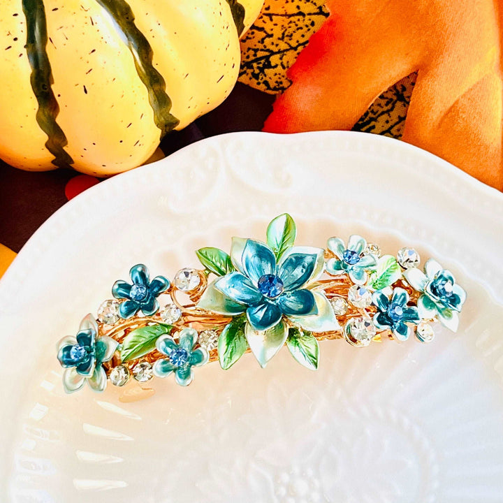 Blue Plumbago Flower Hair Barrette