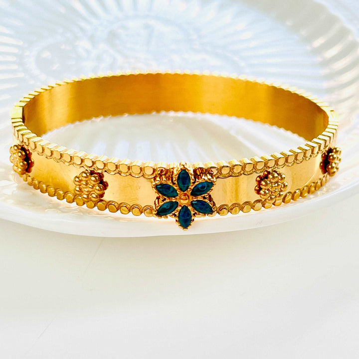 Blue Snowflake Bangle