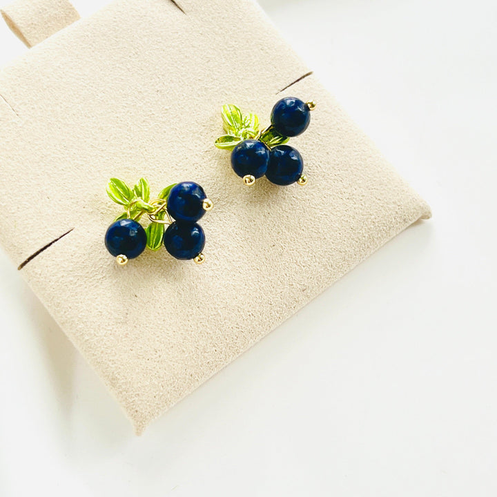 Blueberry Stud Earrings - Natural Bunny Accessories