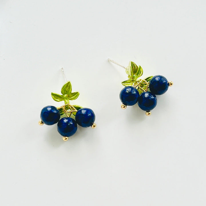 Blueberry Stud Earrings - Natural Bunny Accessories