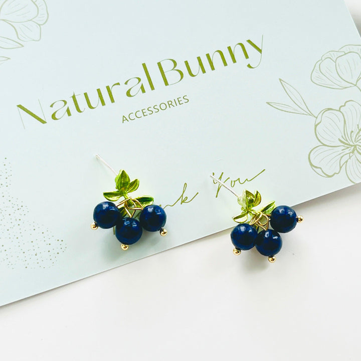 Blueberry Stud Earrings - Natural Bunny Accessories