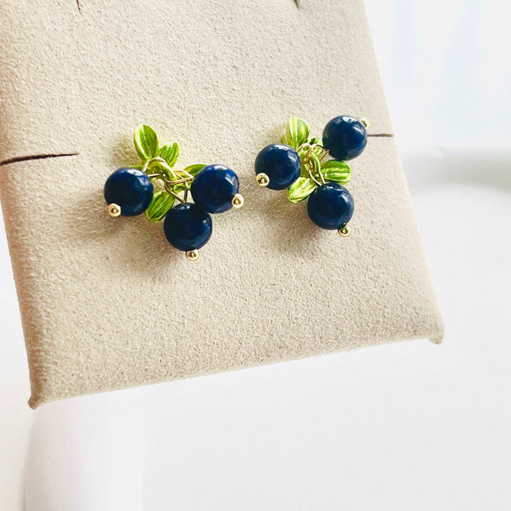 Blueberry Stud Earrings - Natural Bunny Accessories