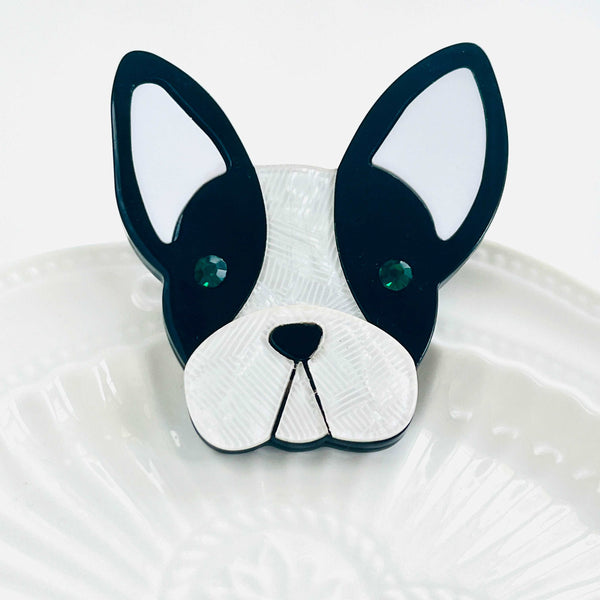 Boston Terrier Dog Brooch