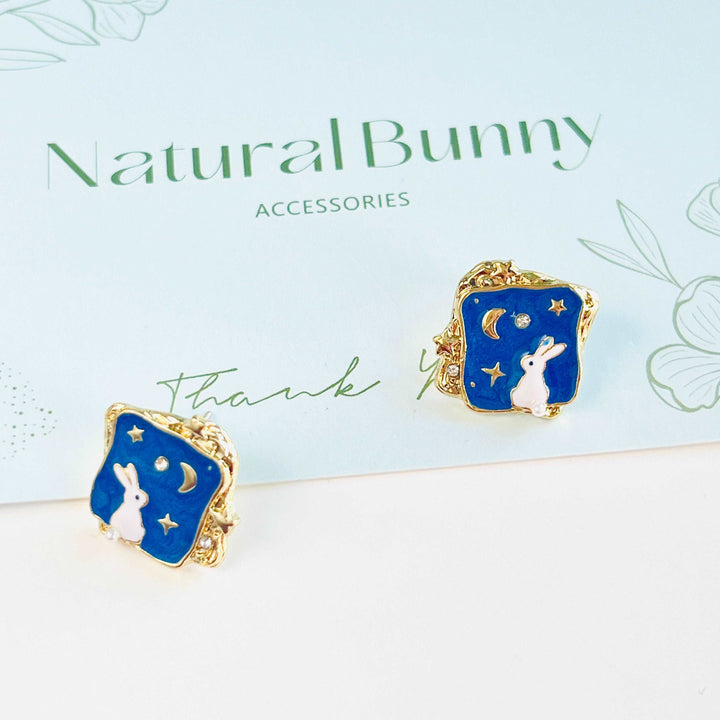 Bunny In The Starry Night Stud Earrings