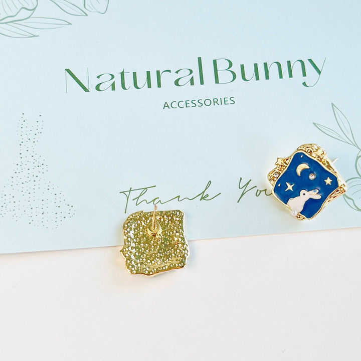 Bunny In The Starry Night Stud Earrings