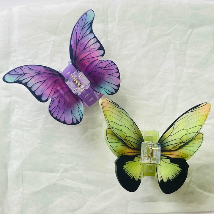 Green Butterfly Hair Claw Clip