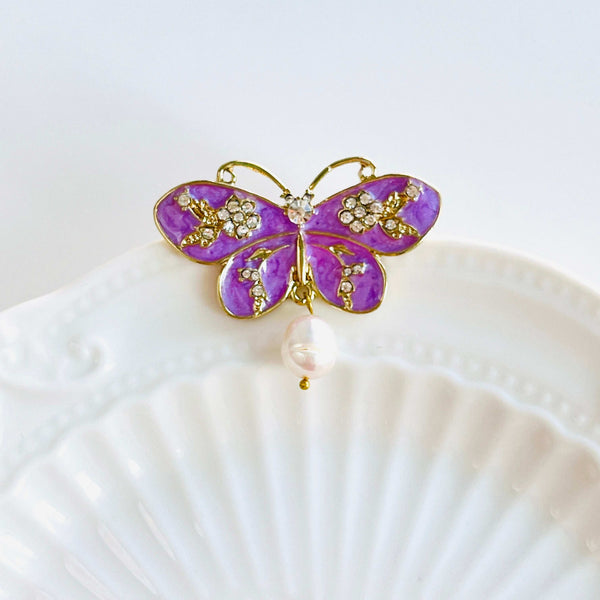 Butterfly Pearl Brooch