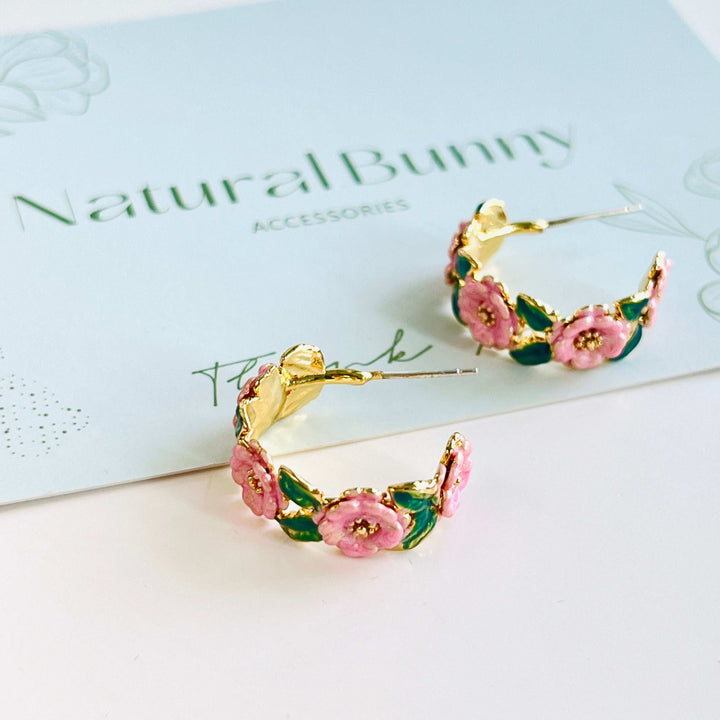 Camellia Hoop Earrings