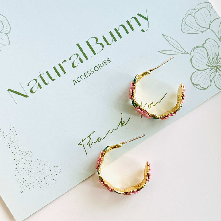 Camellia Hoop Earrings