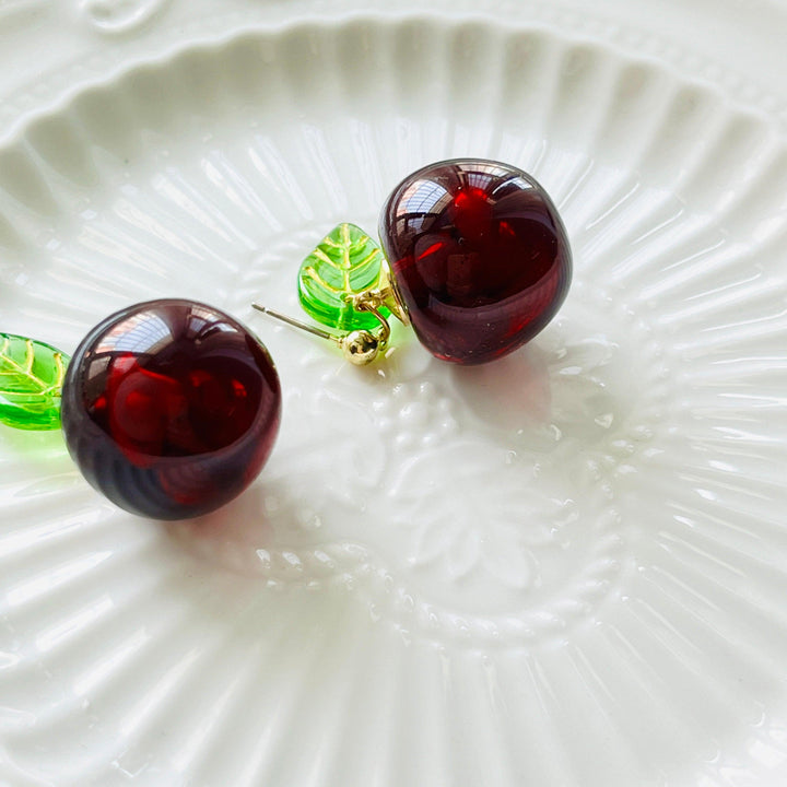 Cherry Drop Earrings / Clip-on Earrings - Natural Bunny Accessories