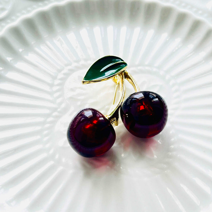 Cherry Pair Brooch