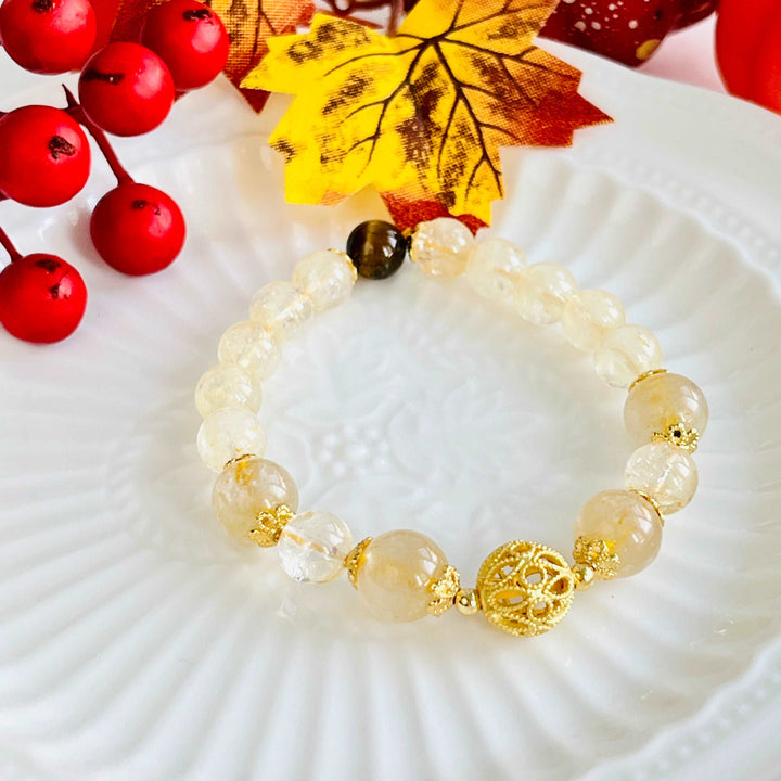 Citrine Crystal Prosperity Beaded Bracelet