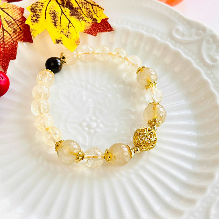 Citrine Crystal Prosperity Beaded Bracelet