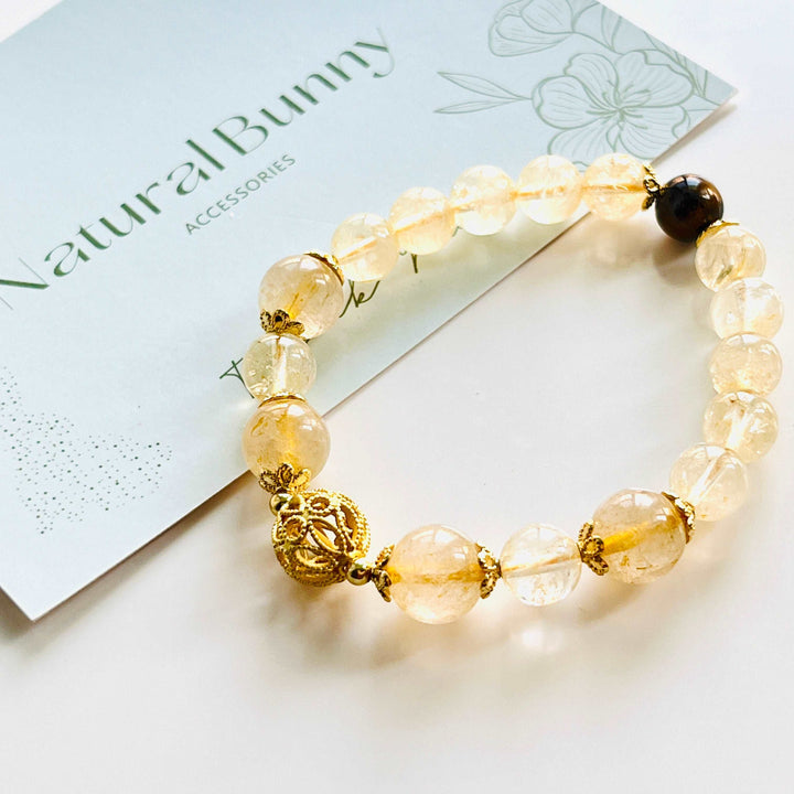 Citrine Crystal Prosperity Beaded Bracelet