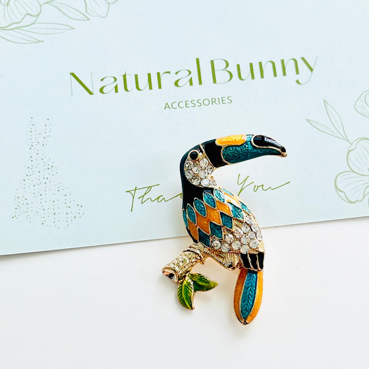 Colorful Toucans Brooch - Natural Bunny Accessories