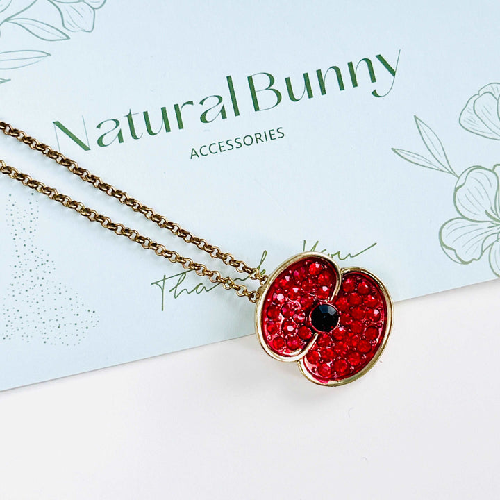 Crystal Red Poppy Necklace