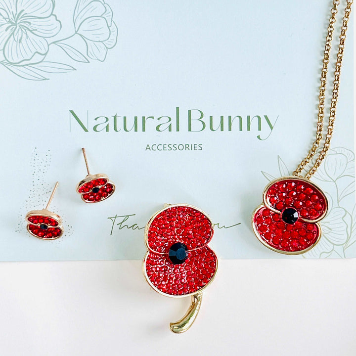 Crystal Red Poppy Necklace