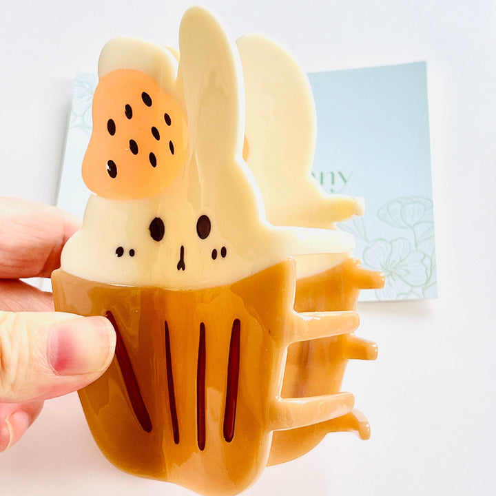 Cupcake Rabbit Hair Claw Clip