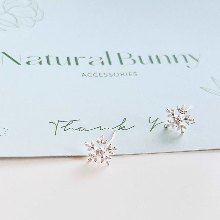 Dainty Snowflake Stud Earrings