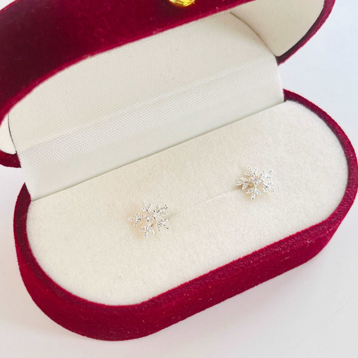 Dainty Snowflake Stud Earrings