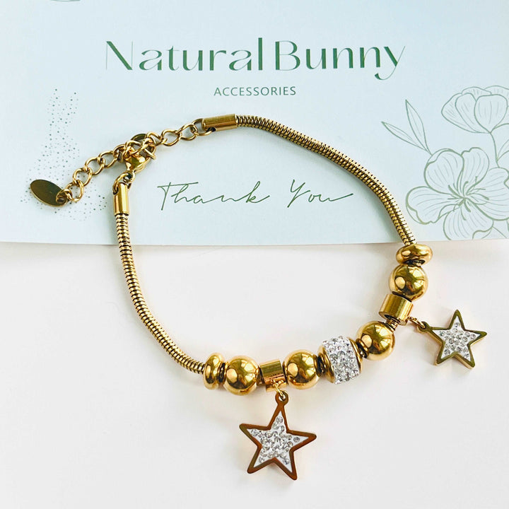 Double Star Charm Bracelet