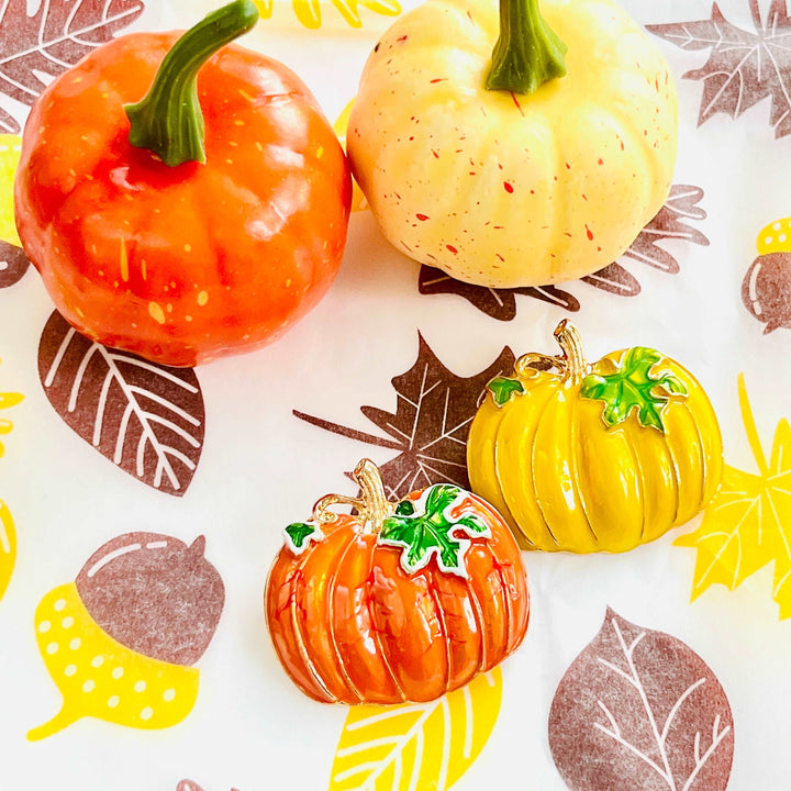 Enamel Pumpkin Brooch