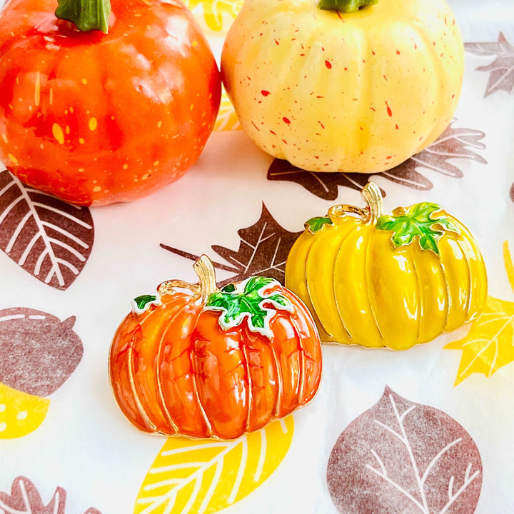 Enamel Pumpkin Brooch