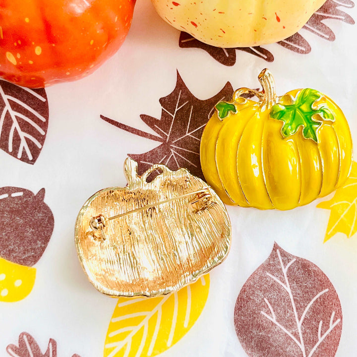 Enamel Pumpkin Brooch