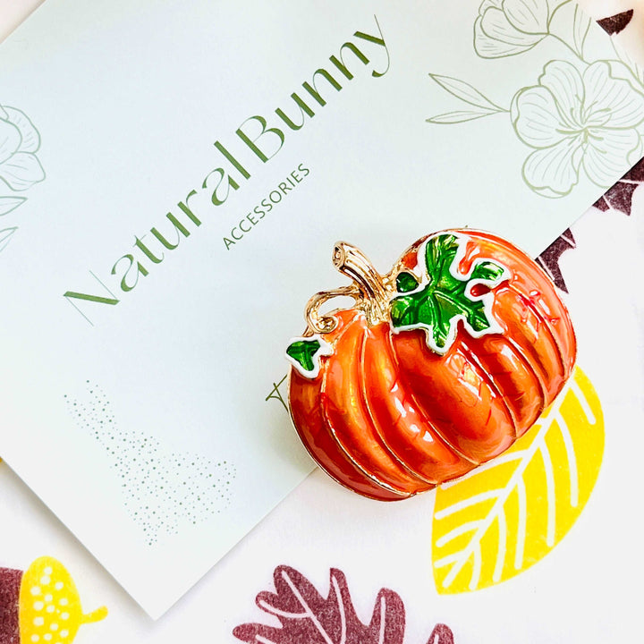 Enamel Pumpkin Brooch