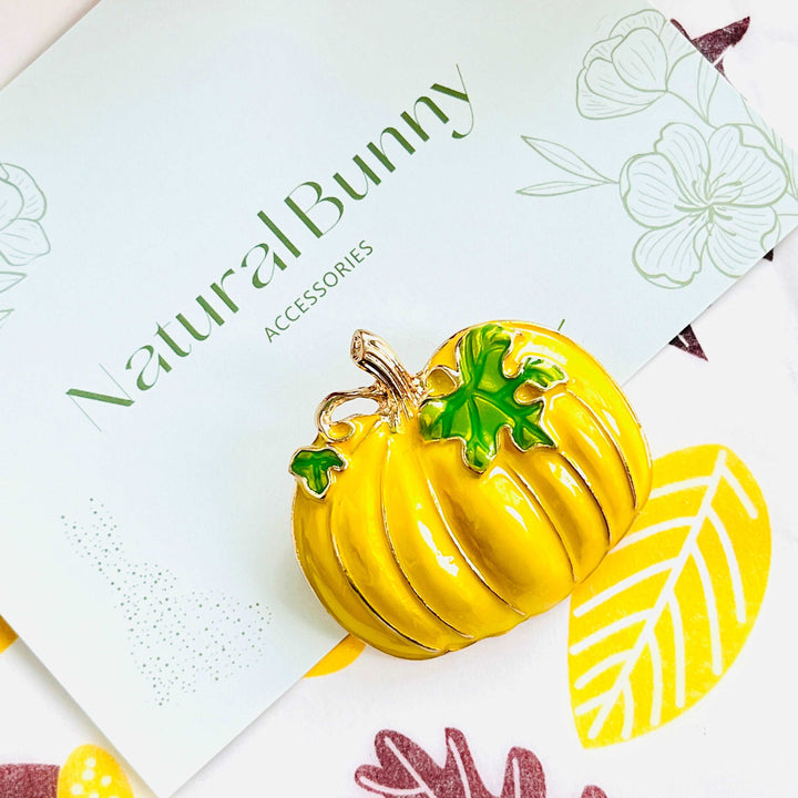 Enamel Pumpkin Brooch