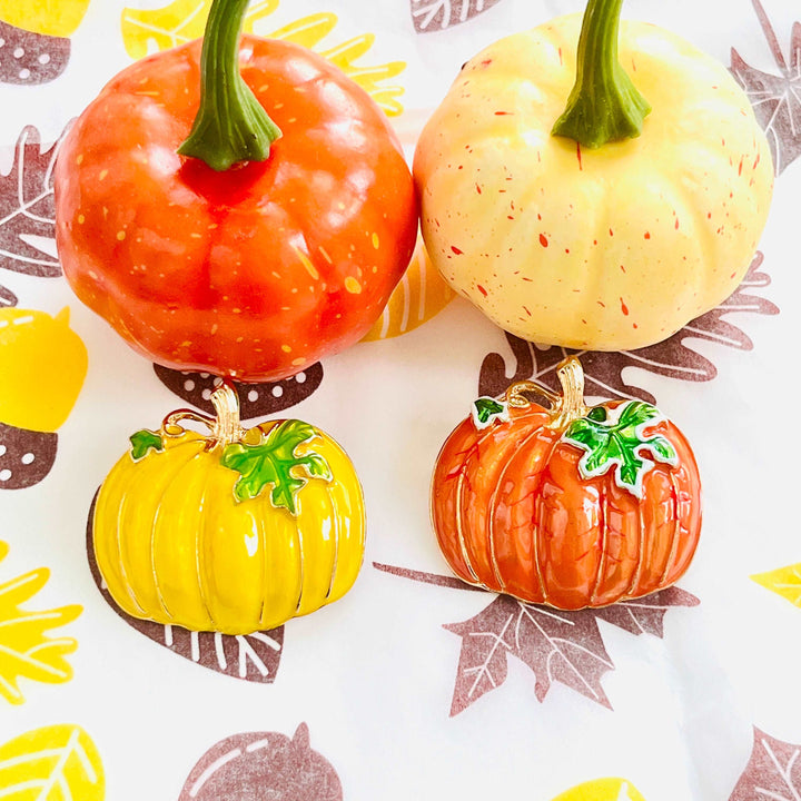 Enamel Pumpkin Brooch