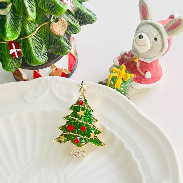 Evergreen Christmas Tree Brooch