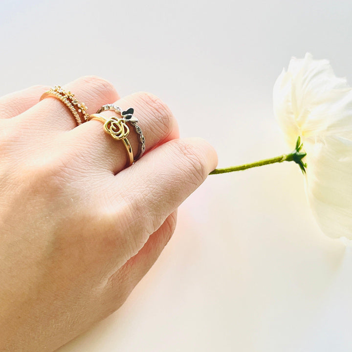 Hollow Rose Open Ring - Natural Bunny Accessories