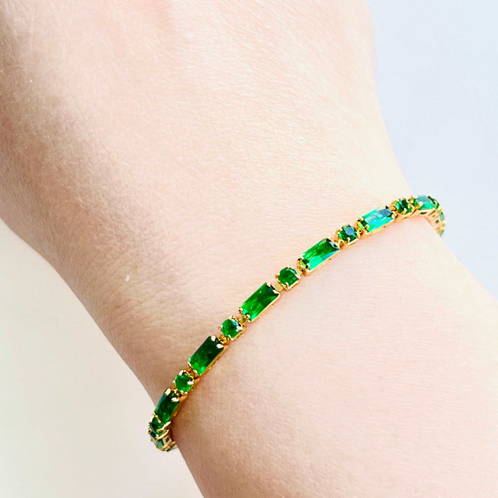 Forest Green Tennis Chain Bracelet