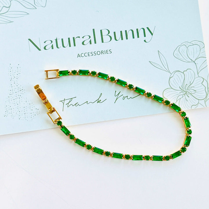 Forest Green Tennis Chain Bracelet