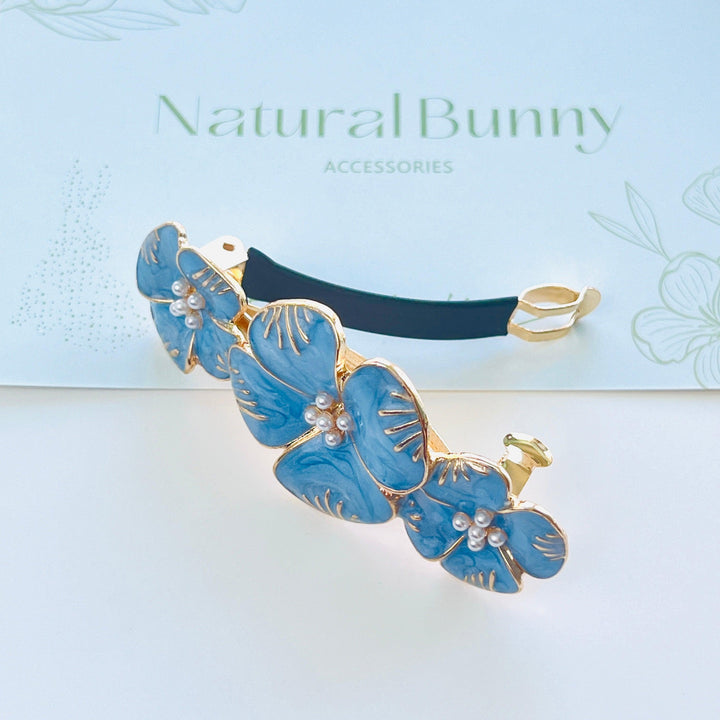 Forget Me Not Flower Hair Barrette - Natural Bunny Accessories